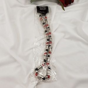 Jewelry - Unisex Necklace Silver, Red & Black Jewelry - Unisex Necklace Silver, Red & Black